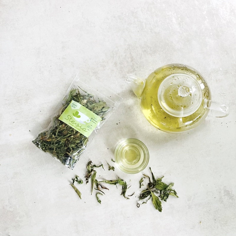 Organic&amp;Joy •Teh Daun Stevia Leaf Tea (Pemanis alami,anti diabetes,murni stevia kering,teh herbal,tisane, teh lavender/teh bunga mawar/jasmine tea/teh herbal alami)