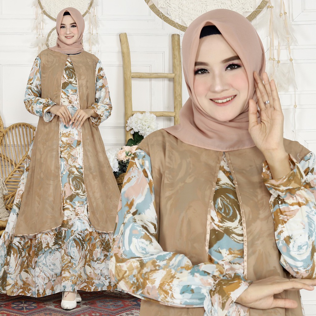 HOPYLOVY - Maxi Gamis Muslimah Matt Ceruty Babydoll Alisha