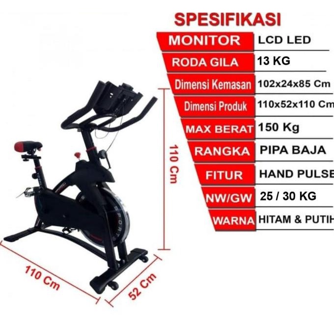 Sepeda Statis Setis Tl930 Tl 930 Spinning Bike Total Fitness Ss46546