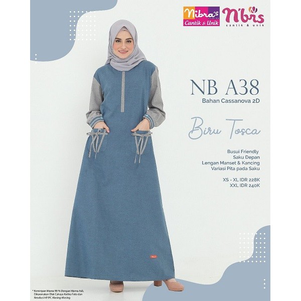 GAMIS NIBRAS SARIMBIT KELUARGA 2020 SK 68 NB A38 BIRU TOSCA DAN MAROON