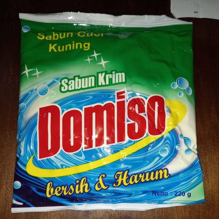 sabun krim domiso 220g - sabun cuci piring dan pakaian - beli 2 gratis mangkok cantik