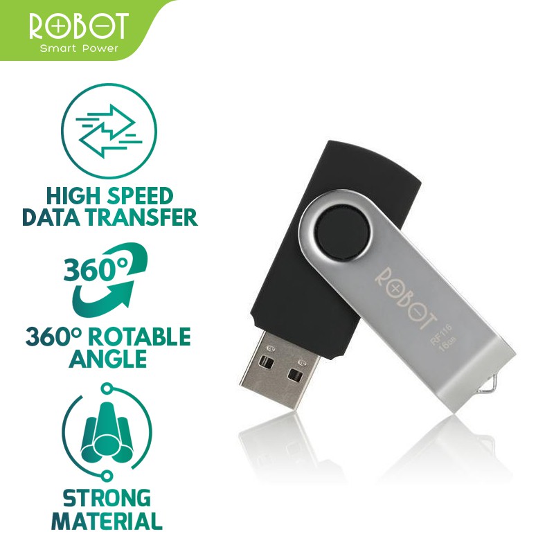 ROBOT Flashdisk 4GB 8GB 16GB 32GB / FlashDrive RF104 RF108 RF116 RF132 USB Drive Original - Garansi Resmi 1 Tahun