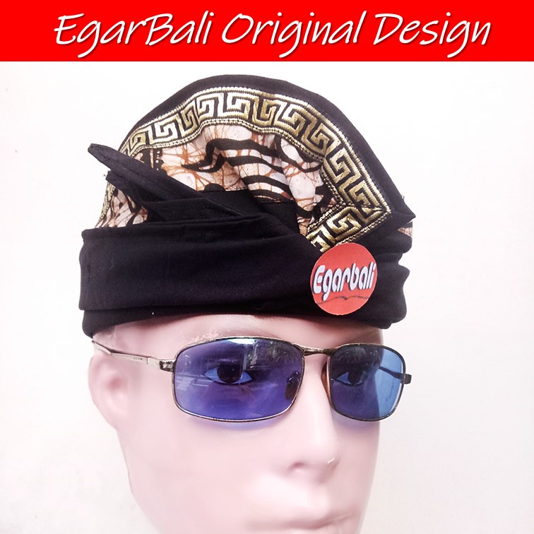 EgarBali set udeng saput batik klasik motip lamak putih