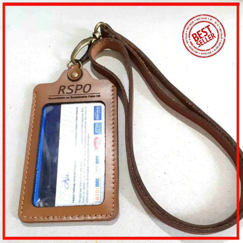 

Custom Name Tag Id Card Kulit Asli Logo Perusahaan Instansi Dll