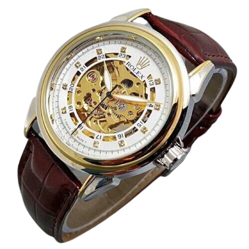 Rolex Automatic - Grosir Jam Tangan Pria Rolex Matic R0912L Tali Kulit Free Box Original ( Garansi M