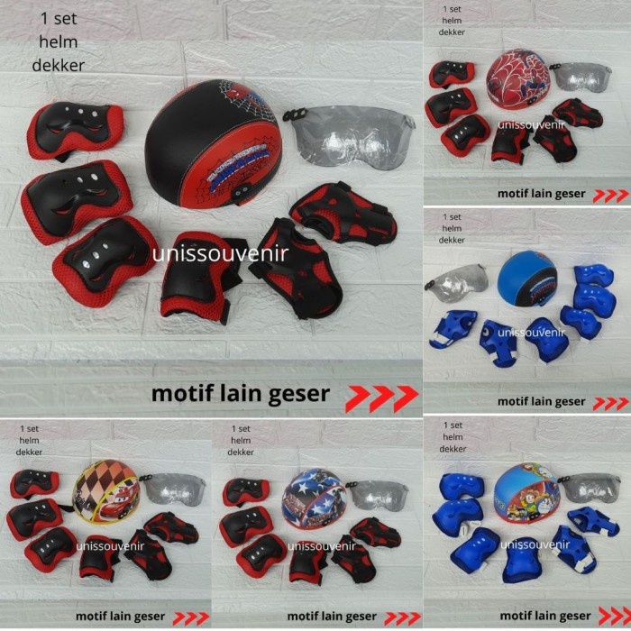 HELM SEPEDA / HELM SEPATU RODA / HELM SKATEBOARD ANAK LENGKAP SET
