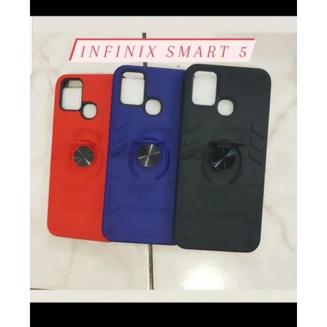 CASE INFINIX NOTE 8,INFINIX SMART 5 CASE THUNDER PLUS RING CASE INFINIX