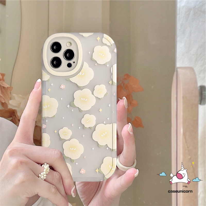 Soft Case Pelindung Lensa Bahan Tpu Motif Lukisan Bunga Untuk iPhone 11 13 12 Pro Max 7 8 Plus XR X XS Max 6 6s Plus SE 2020