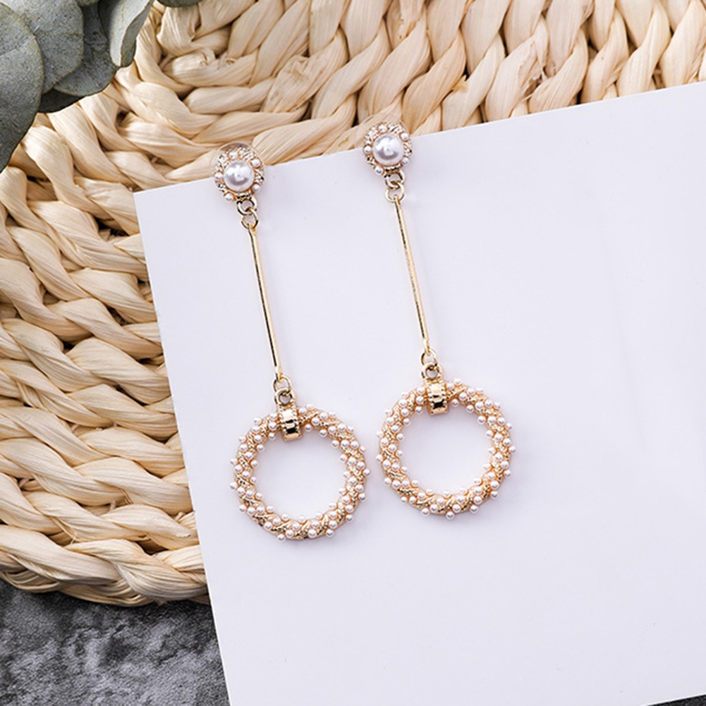 Hu Hu Hu Hu Hu Alat Bantu Pasang Kacamata♡ Anting Tusuk Gantung Wanita Desain Persegilingkaran Hollowmutiara Imitasi Gaya Barok Menarik Untuk Hadiah