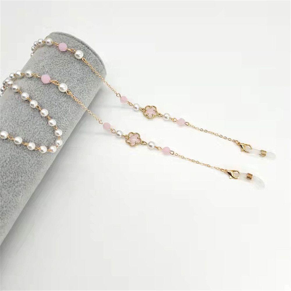 Lily Rantai Kacamata Sekolah Perlengkapan Kantor Mutiara Anti Slip Adjustable Sunglasses Lanyards