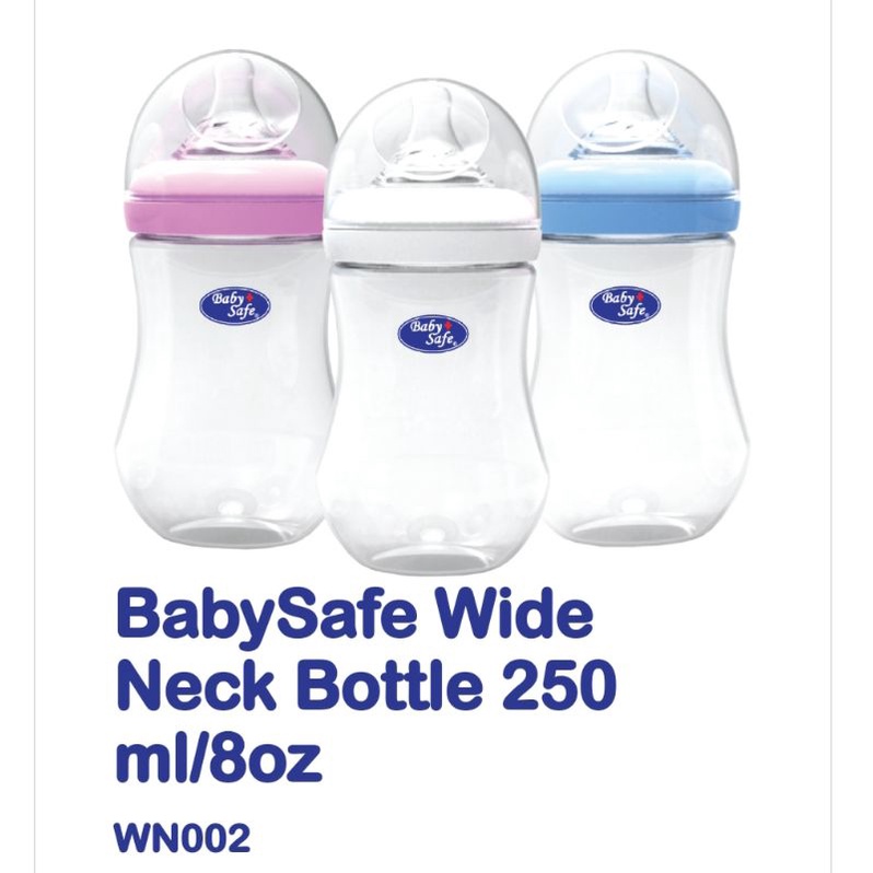 Baby Safe Wide Neck Botol susu 125ml 250ml, Babysafe bottle WN001 WN002 WN04 WN05 WN30 WN06 WN07 WN08