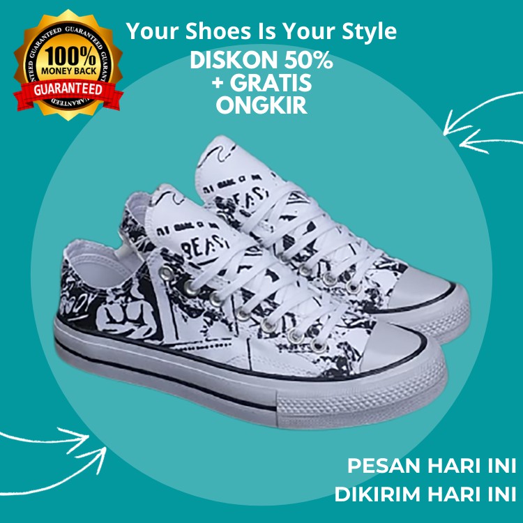 (BISA GRAB) CONVERSE 70S LOW ANDY WARHOL SIGNATURE WHITE / SEPATU CONVERSE 70S  / CONVERSE 70S LOW