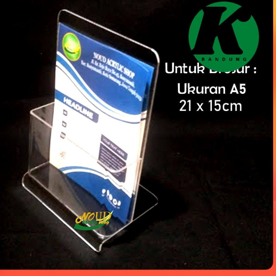 

[PRODUK QC0NL] PILIHAN / Tempat brosur Akrilik - Acrylic standing leaflet - Ukuran A5 - Warna Clear - Berkualitas SQY