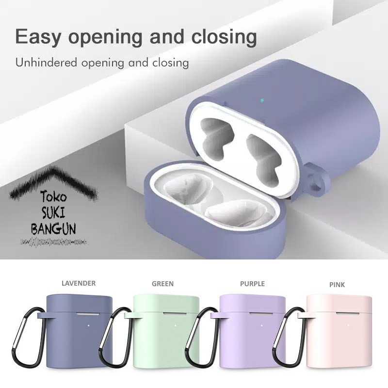 Casing Xiaomi Mi Air2 AirDots Air Pro 2 CANDY Case Silicone TWS Wireless Holder Carabiner