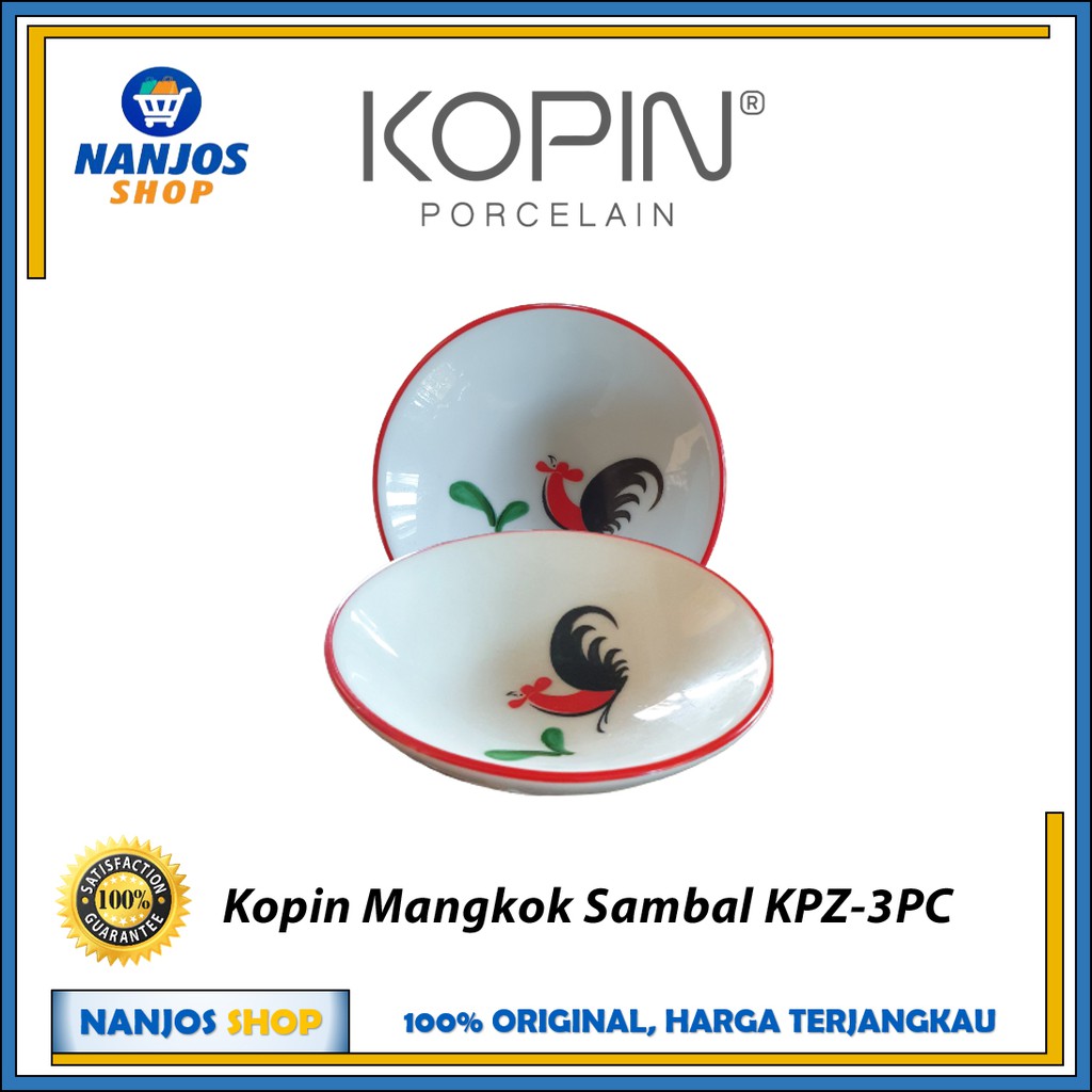 Kopin - Mangkok Kecil Keramik Porselen Mangkok Tempat Sambal 3 Inci KPZ 3 PC