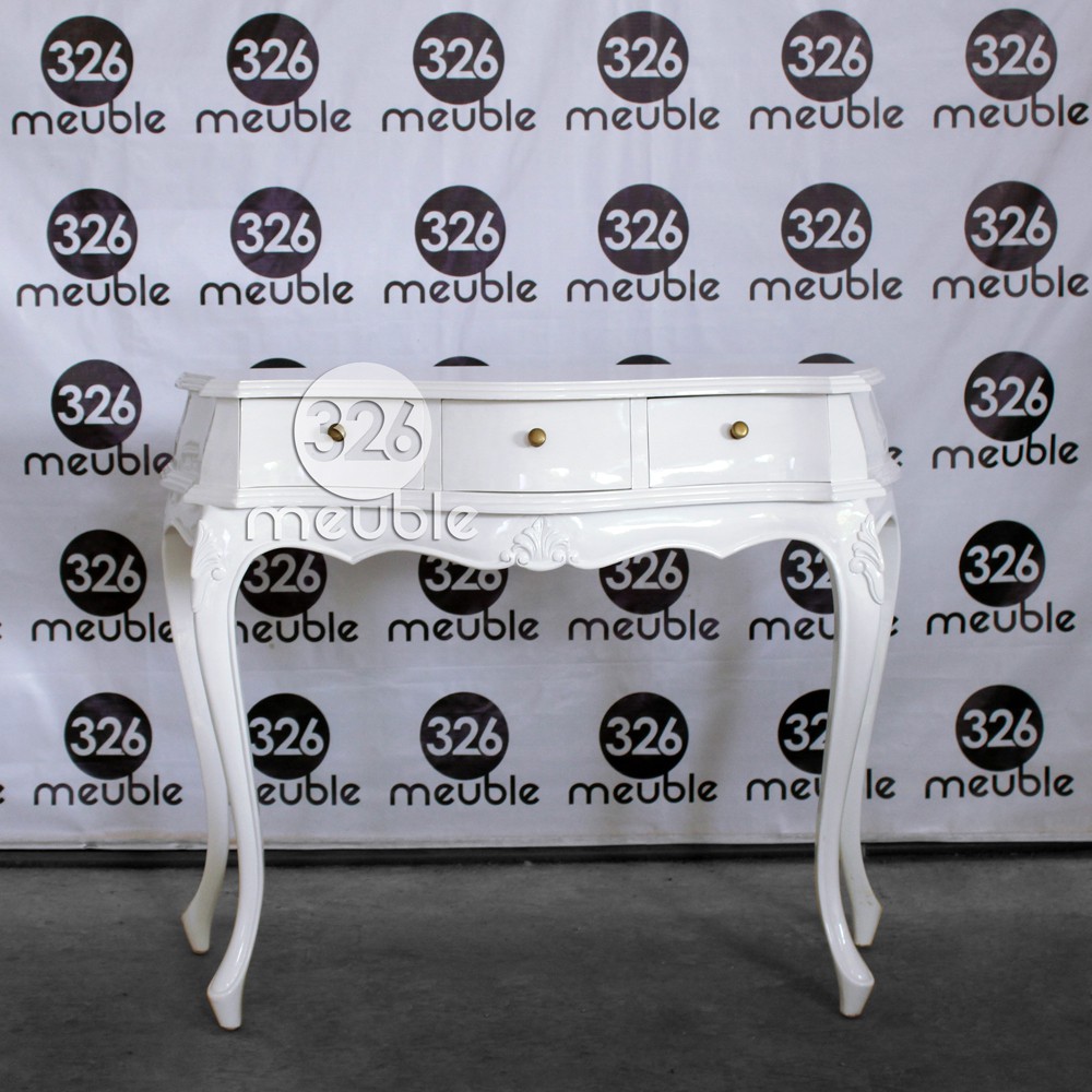 Meja Konsul Duco White, Meja Dinding Mebel Jepara, Meja Konsul