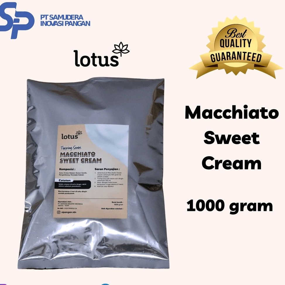 

Lotus Macchiato Sweet Cream - Premix Topping Minuman