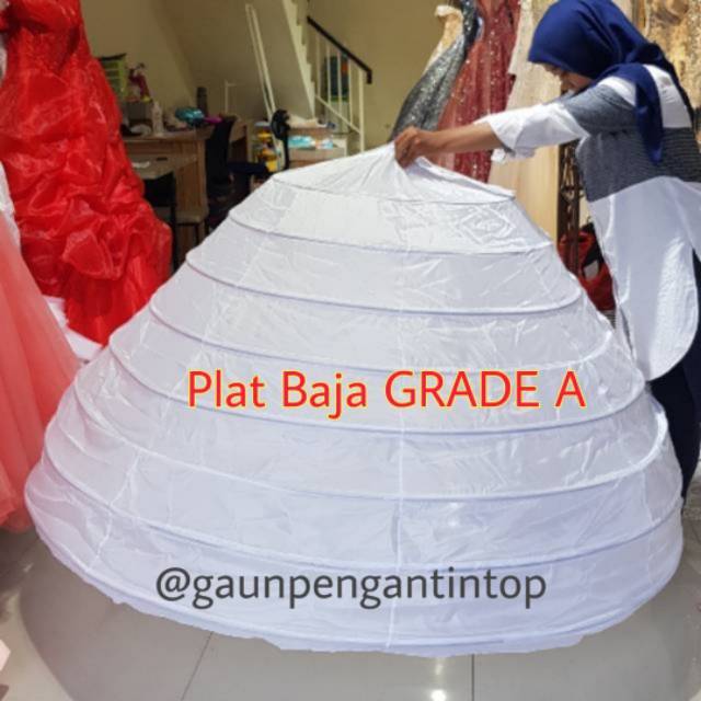PLAT GRADE A Petticoat ring 8 diameter 150cm Gelembung Gaun Kawat Gaun Quality no.1 peticoat
