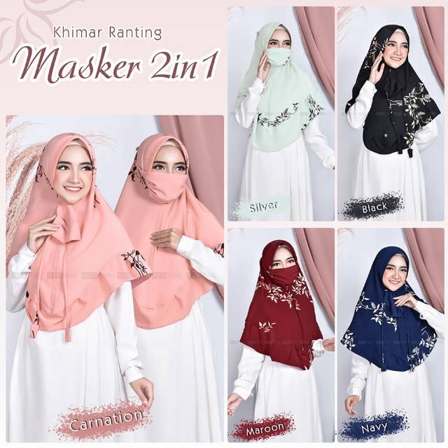 Khimar Ranting Masker 2in1