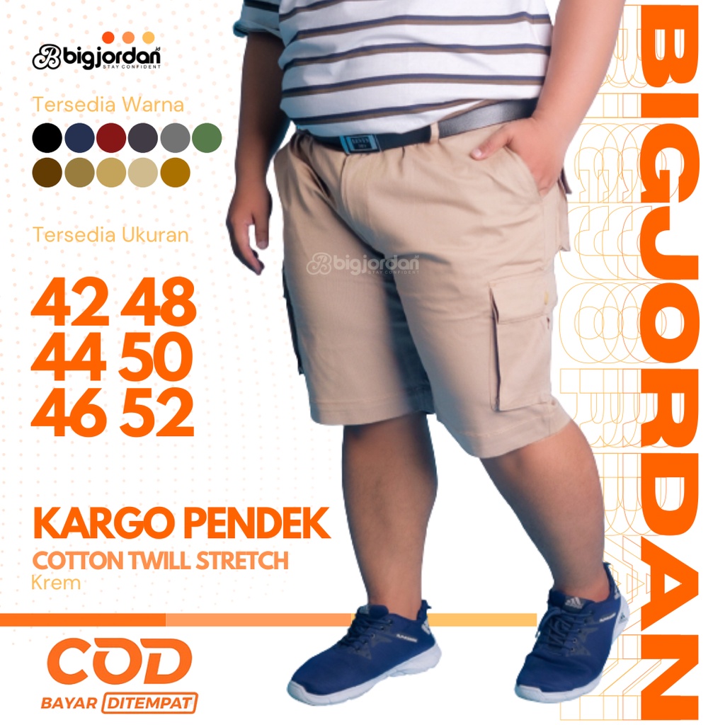 Celana cargo pendek krem big size 50 48 46 44 42 celana kargo pria jumbo celana PDL tactical hitam