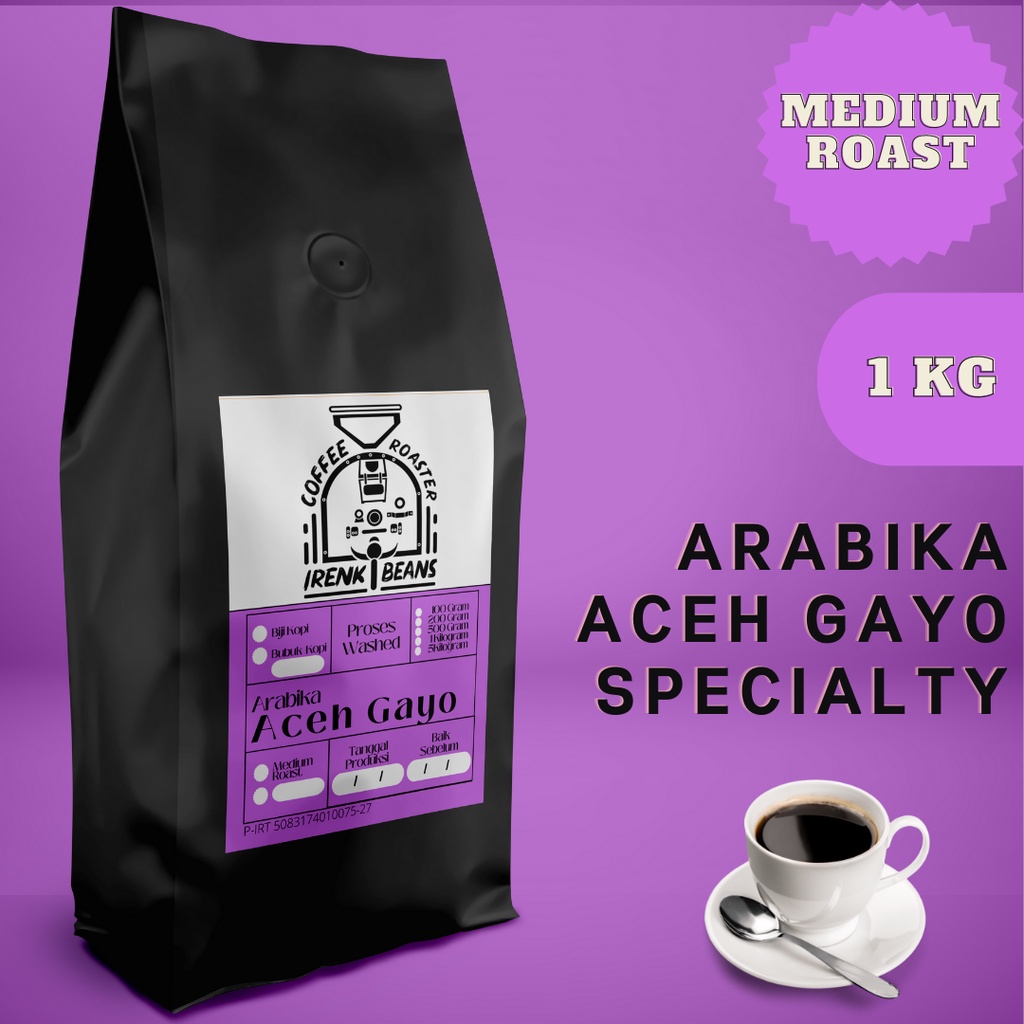 

Kopi Arabika Aceh Gayo Specialty 1000g Biji Bubuk