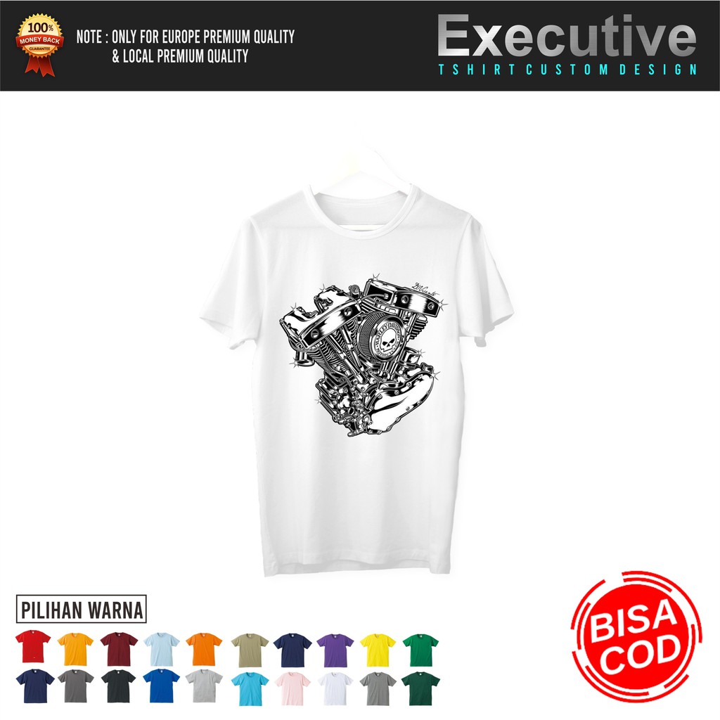 KAOS HARLEY DAVIDSON ORIGINAL PUTIH 2 / CUSTOM DESIGN