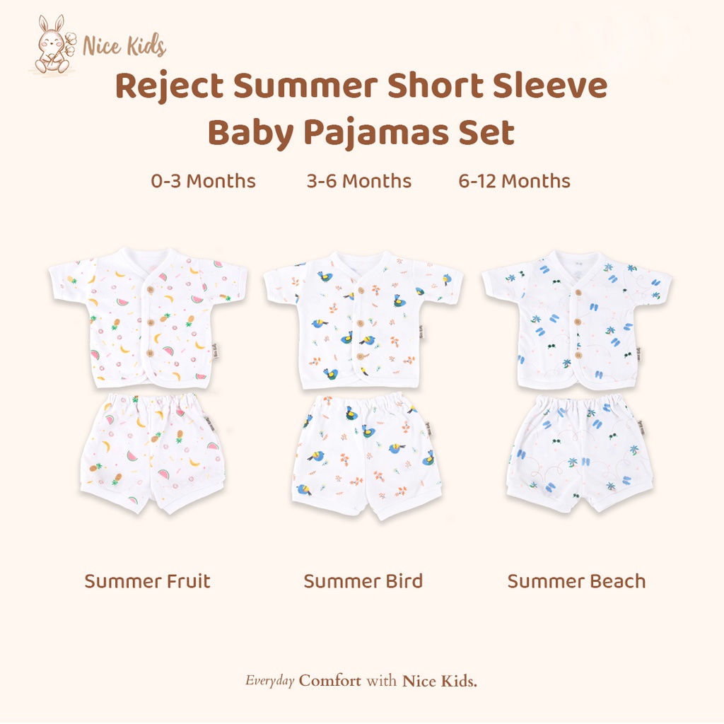 [Reject Sale] Defect Printed Baby Pajamas Set (piyama bayi)