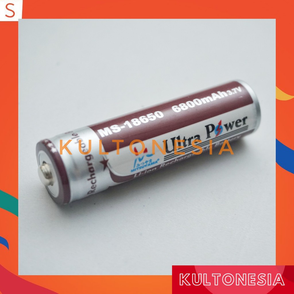 Baterai MITSUYAMA coklat 18650 6800mAh 3.7v