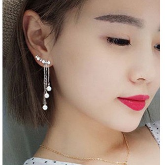 925 Perak Perempuan Liontin Anting-Anting Gaya Korea XINGX Bulan Kepingan Salju Cinta Mutiara Fashion Ornamen