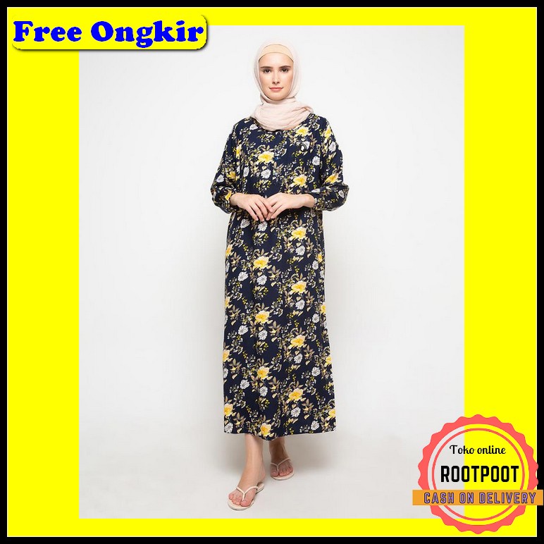 Baju Wanita Zyta Dress Big Size Jumbo / Gamis Maxi Busui / Baju Ibu Ib St.Yves Daster Muslim Bunga