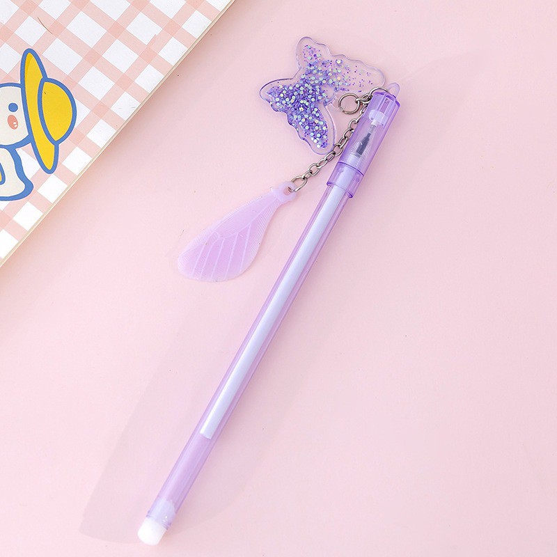 MURMURE.ID | PART 1 PULPEN GEL GANTUNGAN LUCU KARAKTER DENGAN SEQUIN GLITTER BOLPOIN LUCU UNIK PN087-KPSYP-UNGU