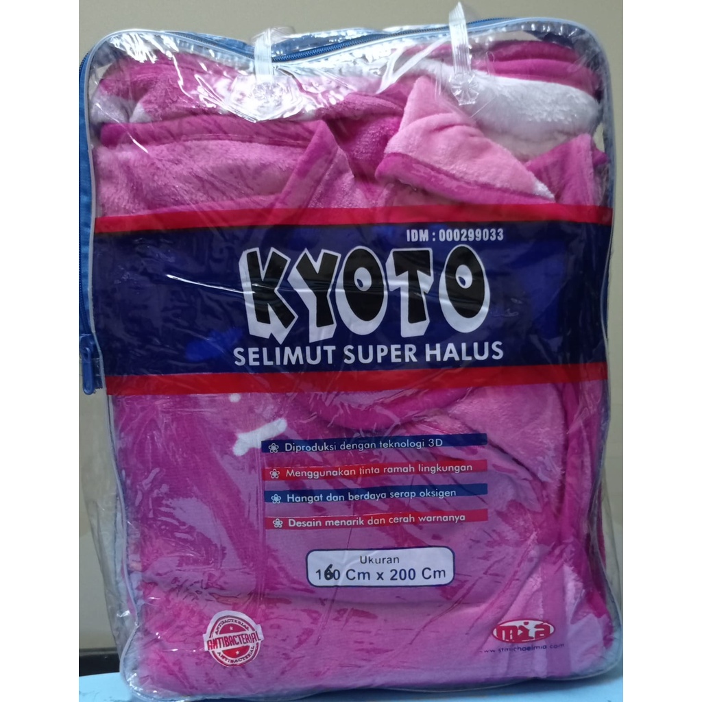 Selimut Kyoto Super Soft Bunga / Karakter Ukuran 160X200 cm Original Tebal Adem Kualitas Premium