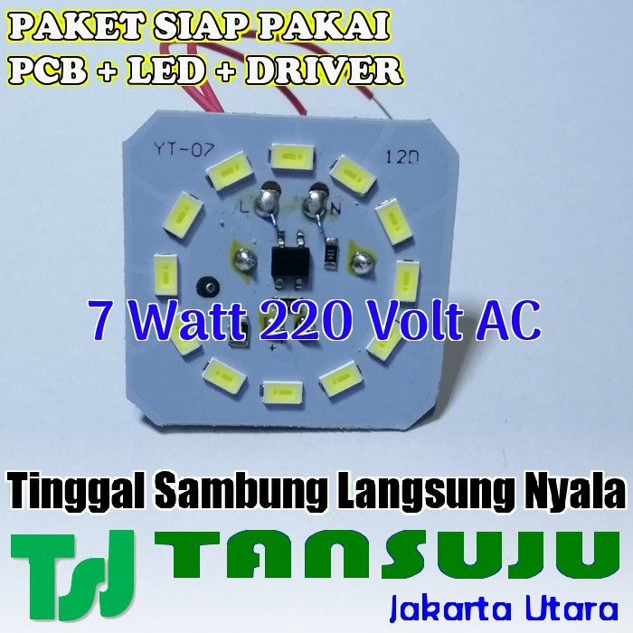 Modul Lampu SMD Led Siap Pakai PCB + Led + Driver 7 Watt 220 Volt AC