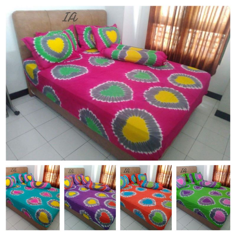 Sprei Batik Jumputan Pekalongan Ukuran 180x200x20 Bahan Katun Halus Original Motif Batik Asli Pekalo