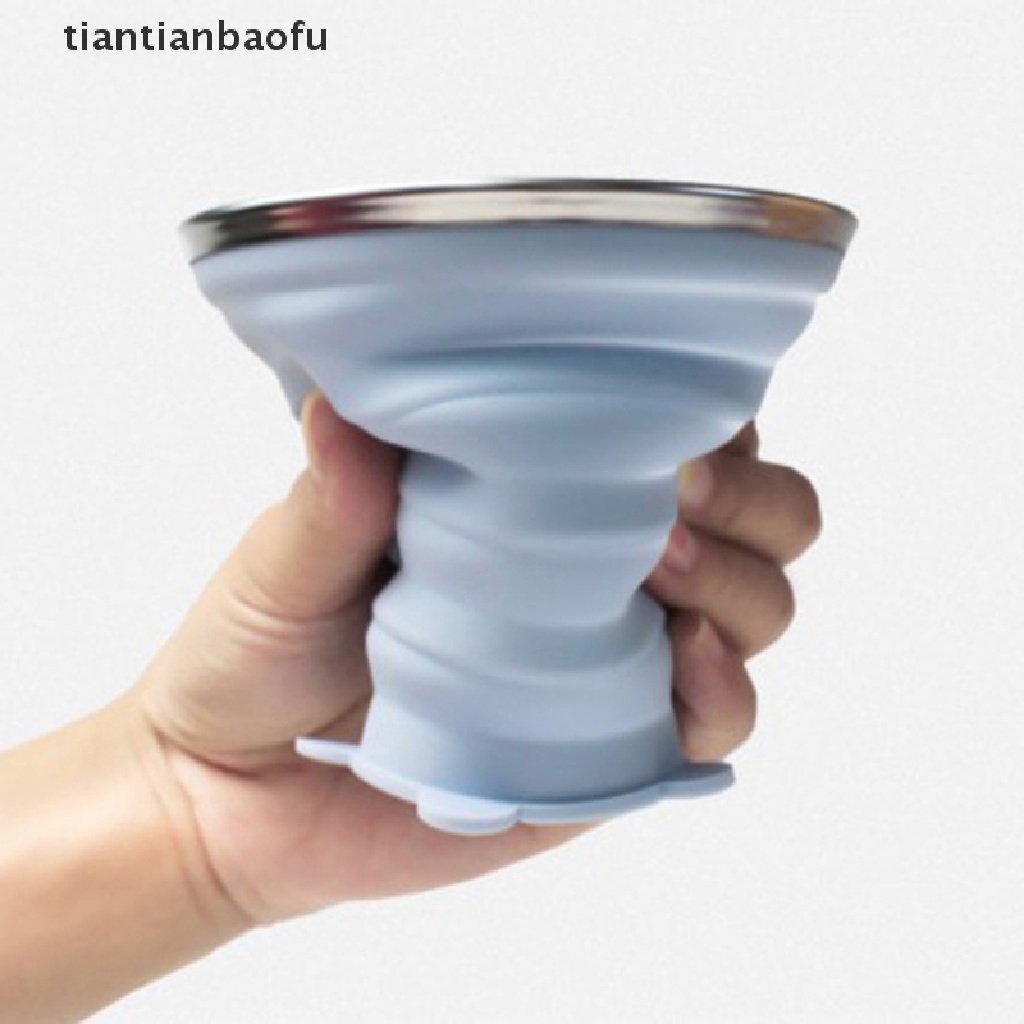 [tiantianbaofu] Folding Cup Foldable Collapsible Telescopic Silicone Water Bottle Teacups Boutique