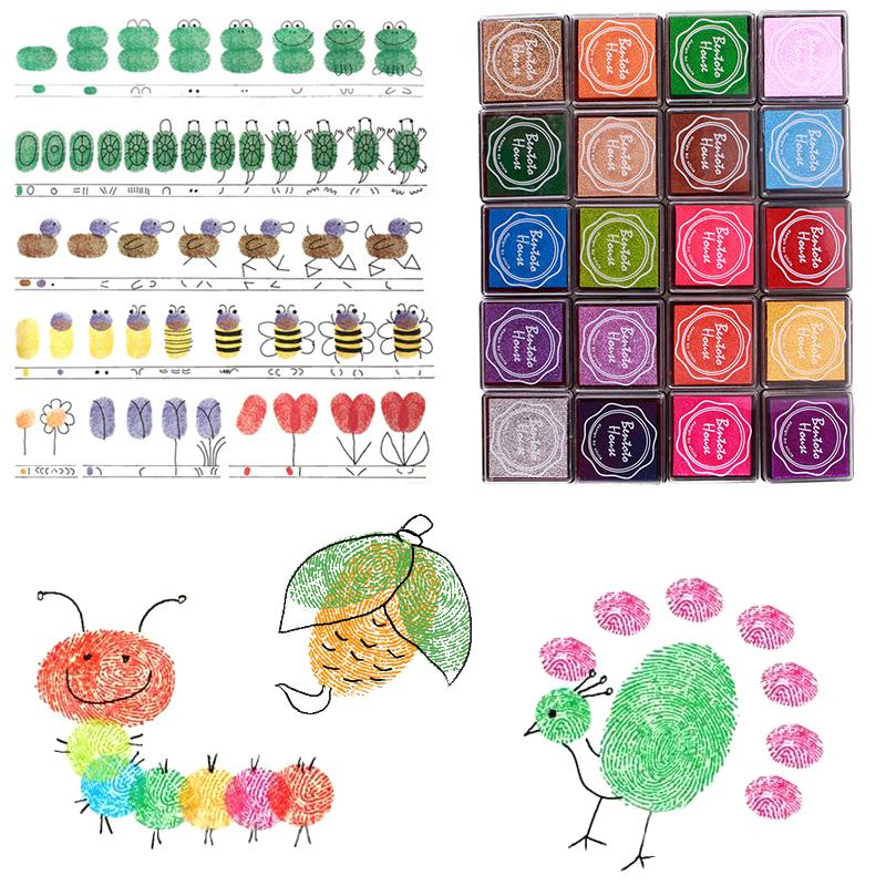 

Colorful Ink Pad 20 Warna Pelangi DIY Craft Finger Ink pads untuk Pembuatan Kartu Stempel Karet
