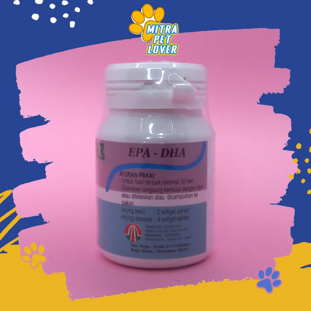 SUPLEMEN PENGGEMUK ANJING - LOVE ME DOG FISH OIL 60 SOFT GEL ORIGINAL -  VITAMIN MINYAK IKAN OMEGA DHA PENGGEMUK ANJING GEMUK SEHAT PET ANIMAL HEALTHCARE AND VETERINARY TAMASINDO OBAT KESEHATAN DAN VITAMIN TERNAK HEWAN BINATANG PELIHARAAN MITRAPETLOVER