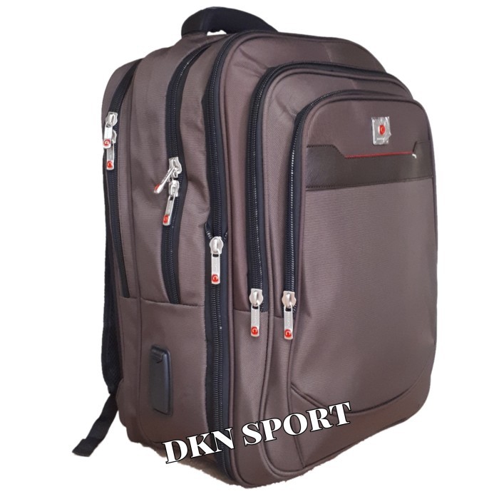 tas ransel laptop polo classic jumbo expanding - Cokelat