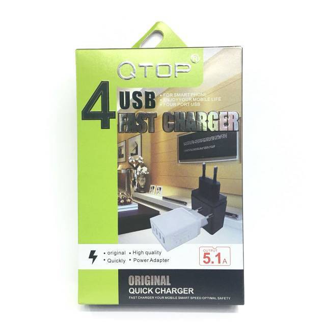 Batok Charger Qtop 4 USB 5,1A