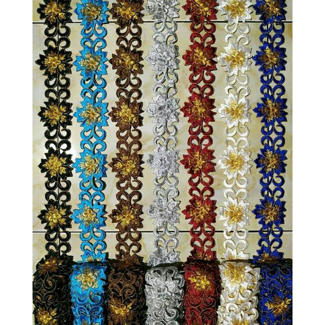 RENDA BORDIR PINGGIRAN KEBAYA MOTIF SERUNI