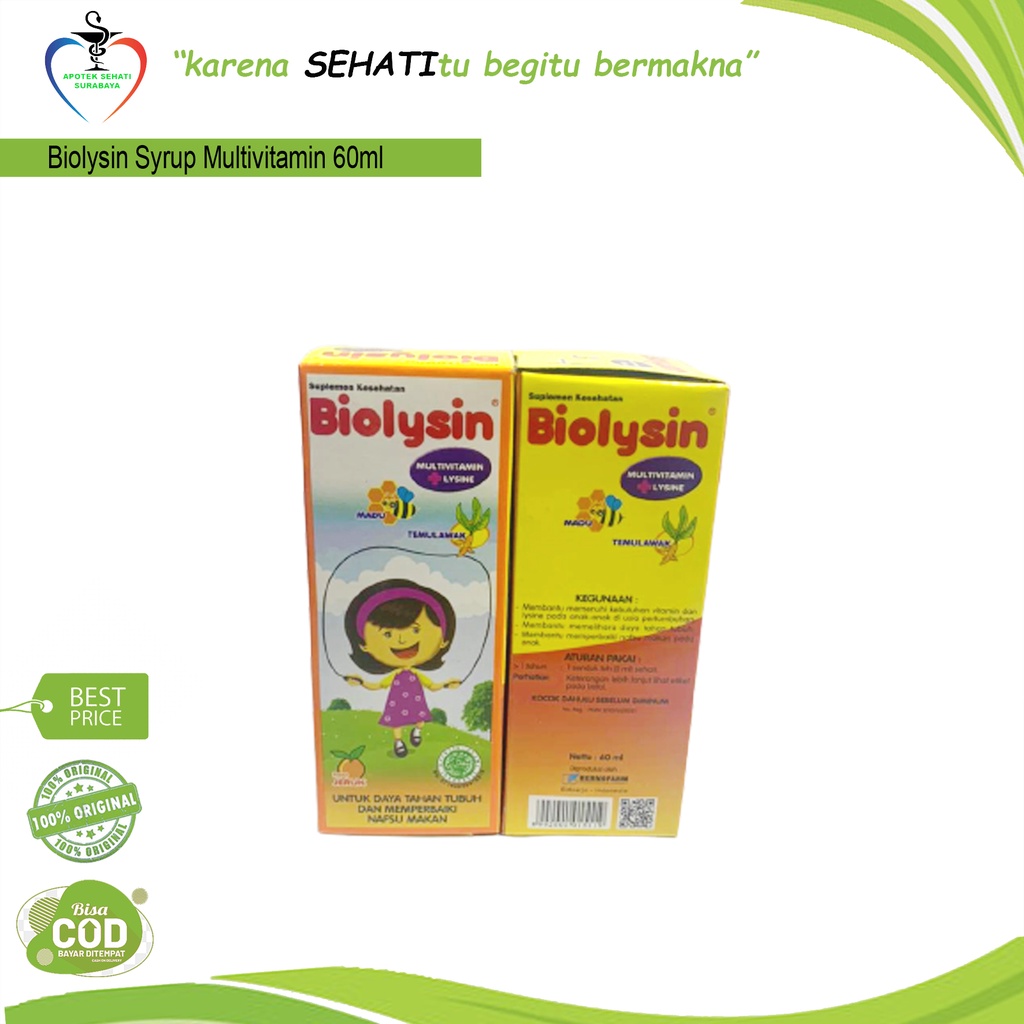 Biolysin Sirup 60ml Vitamin Nafsu Makan Anak