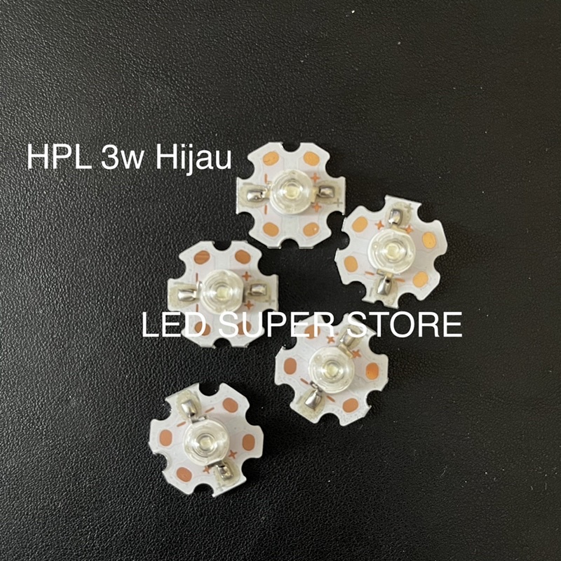 [100pc] HPL 3w Pendingin Star Hijau | High Power LED 3 Watt warna Hijau | Lampu super Terang Nelayan