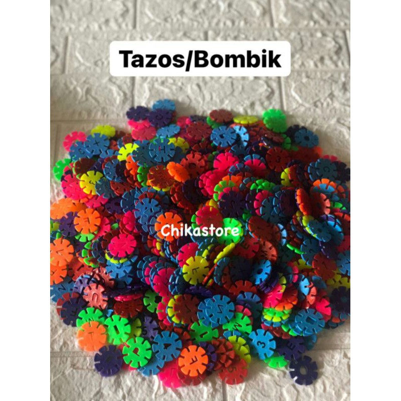 TAZOS/BOMBIK BESAR/LEGO JADUL KILOAN/MAINAN EDUKASI