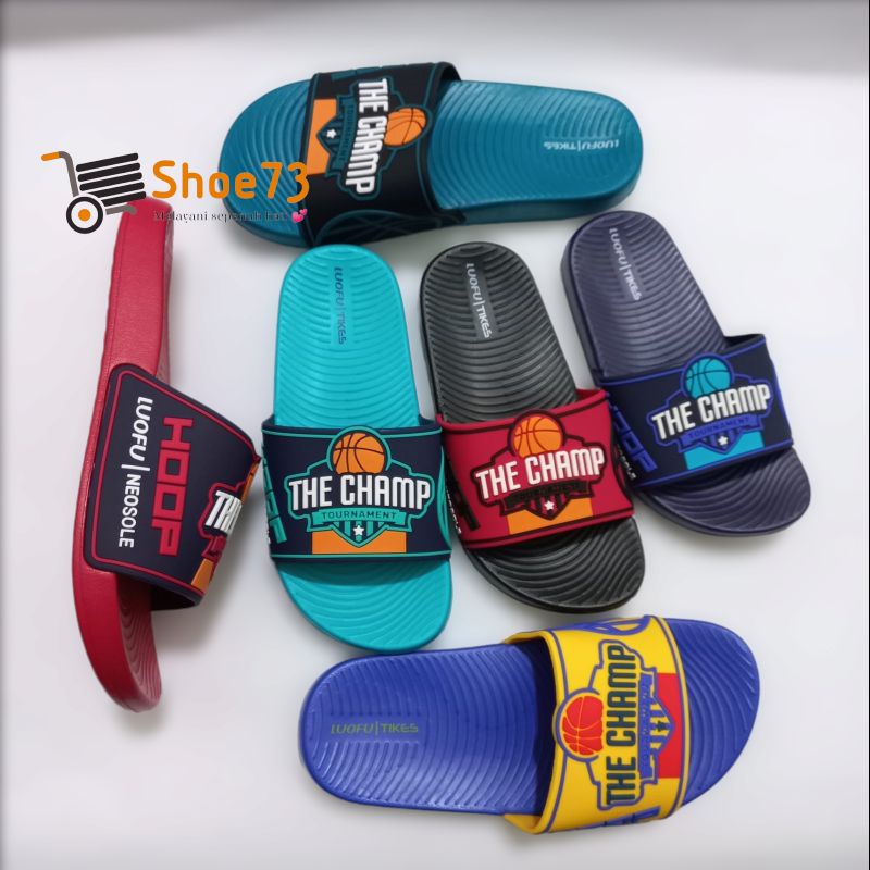 LUOFU E 7181 - A03BL SIZE 24-35 ORIGINAL l Sandal Selop jelly anak laki l Sendal kokop anak cowok impor