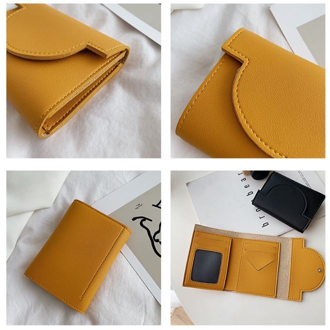 BRI* DL461 Dompet Wanita Kecil Setengah Oval Dompet Wanita Lipat Murah Kartu Mini Korea Import-1