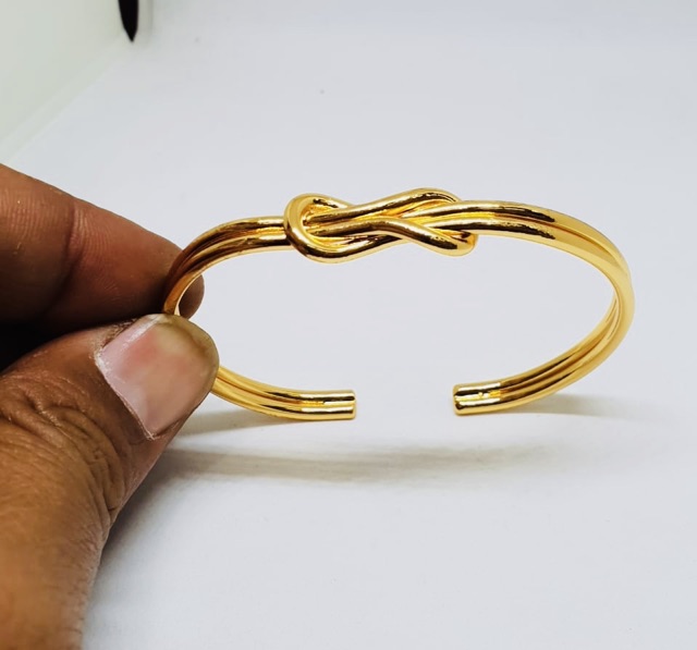 Gelang tangan wanita gelang bangle simpul lapis emas yaxiya