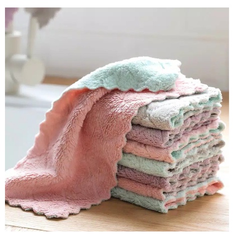KAIN LAP ANTI MINYAK BAHAN CORAL FLEECE MICROFIBER SERAP AIR [SWEETSPACE]