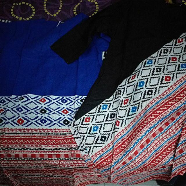 Tunik Batik Motif Songket Lapis Atasan Baju Wanita Modern