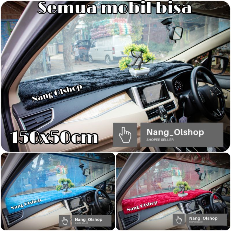 Alas Karpet Dashboard Bulu Semua Mobil Bisa Uk150x50cm / Cover Dashboard Mobil Universal Murah / Alas Dashboard Bulu Lembut Ukuran 150x50cm