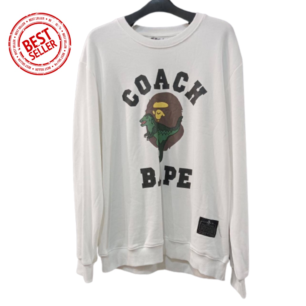 Sweater Bape x Coach Rexy Crewneck White